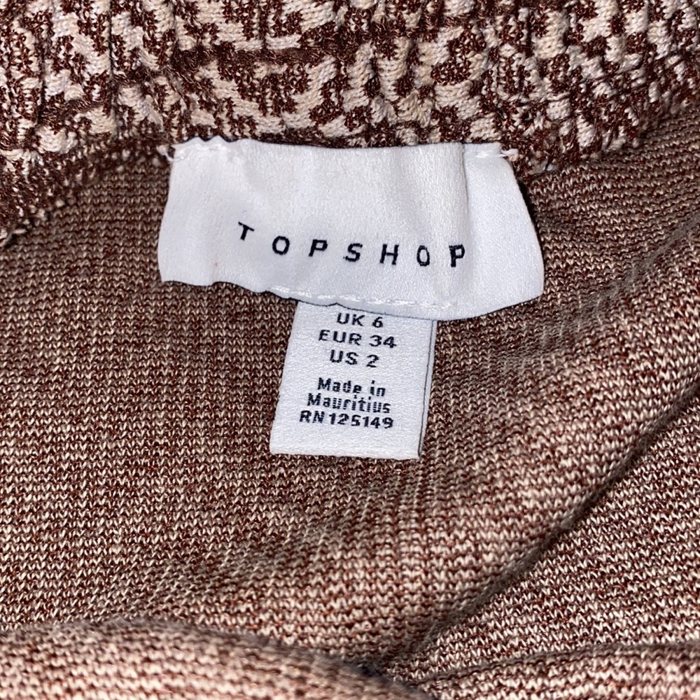 Topshop Brown/Creme Skirt - Picture 2 of 5